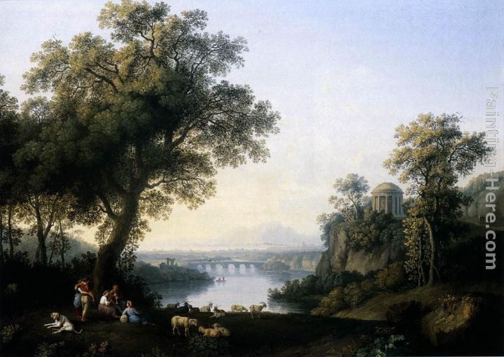 Landscape with River painting - Jacob Philipp Hackert Landscape with River art painting